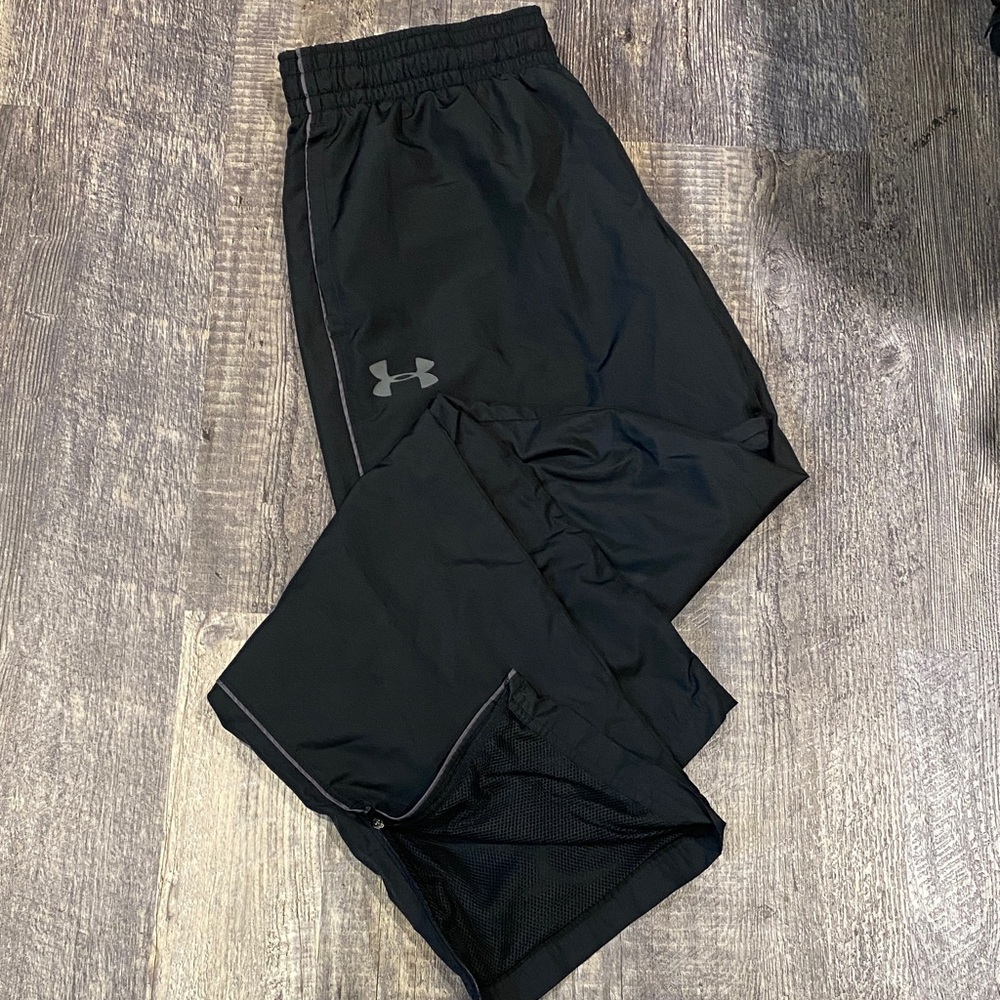 Under Armour Black Track Pants with Reflective Logo